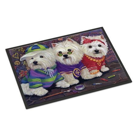 Carolines Treasures 24 x 36 in. Westie Free Spirits Indoor or Outdoor Mat PPP3280JMAT